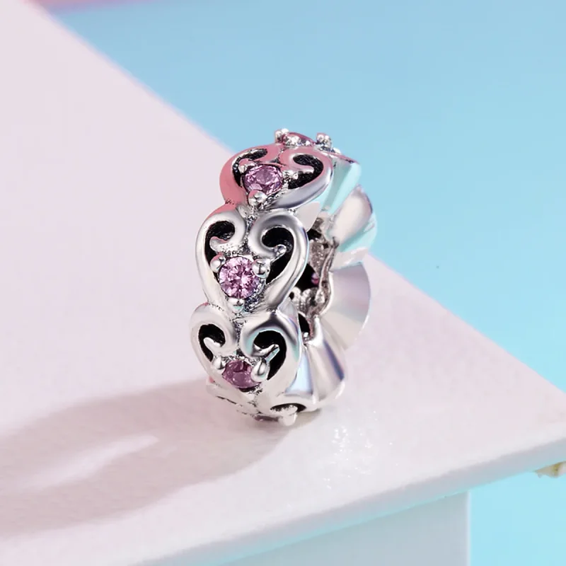 (kép) PANDORA típusú szív alakja spacer charm - SCC339 - Megtekintés 3