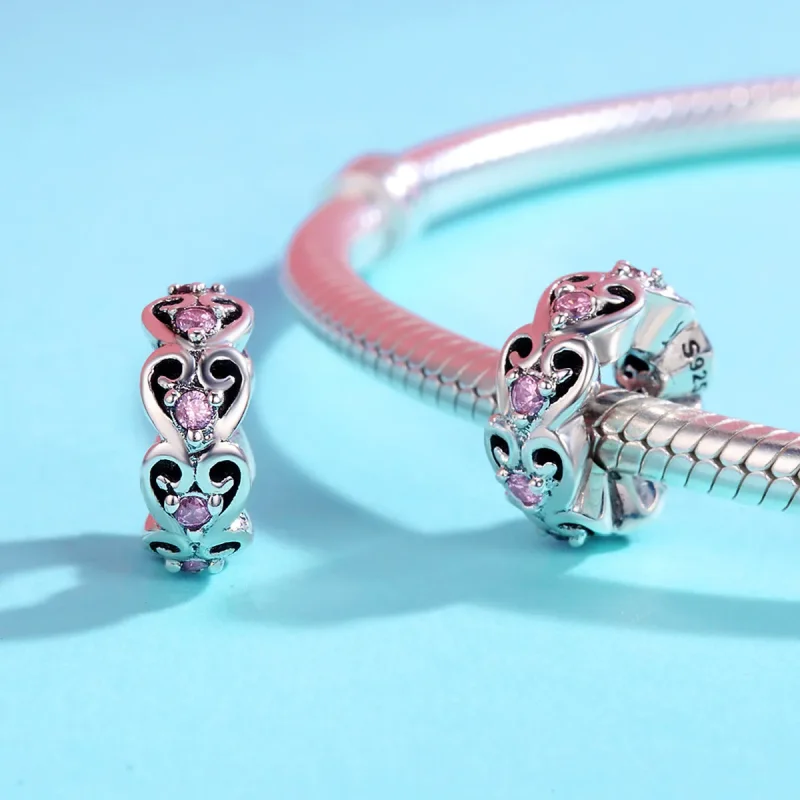 (kép) PANDORA típusú szív alakja spacer charm - SCC339 - Megtekintés 4