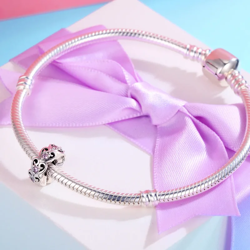 (kép) PANDORA típusú szív alakja spacer charm - SCC339 - Megtekintés 5