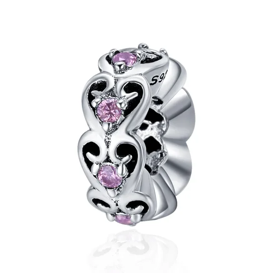 (kép) PANDORA típusú szív alakja spacer charm - SCC339