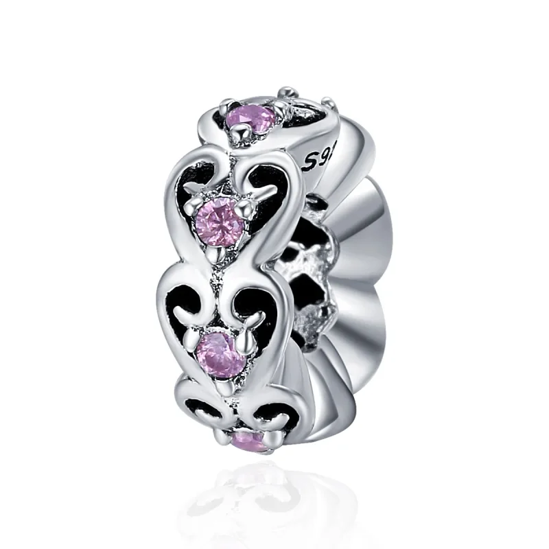 (kép) PANDORA típusú szív alakja spacer charm - SCC339