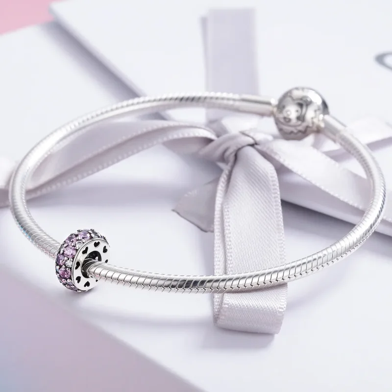 (kép) PANDORA típusú szív spacer charm - SCC635 - Megtekintés 3