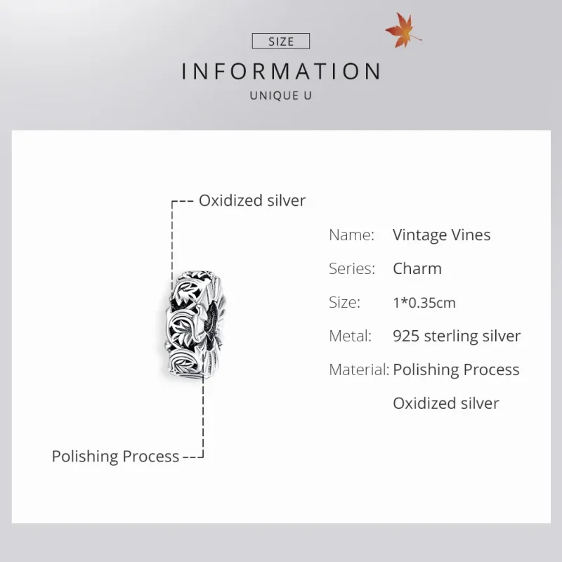 (kép) PANDORA típusú vintage szőlő spacer charm - SCC1601 - Megtekintés 6