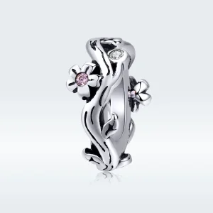 (kép) PANDORA típusú virág spacer charm - SCC1448