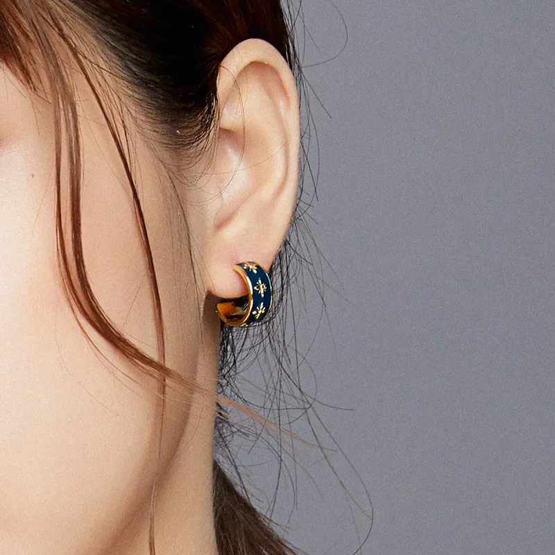 (kép) PANDORA típusú Elegáns orchidea gombfülbevalók - BSE428 - Megtekintés 6