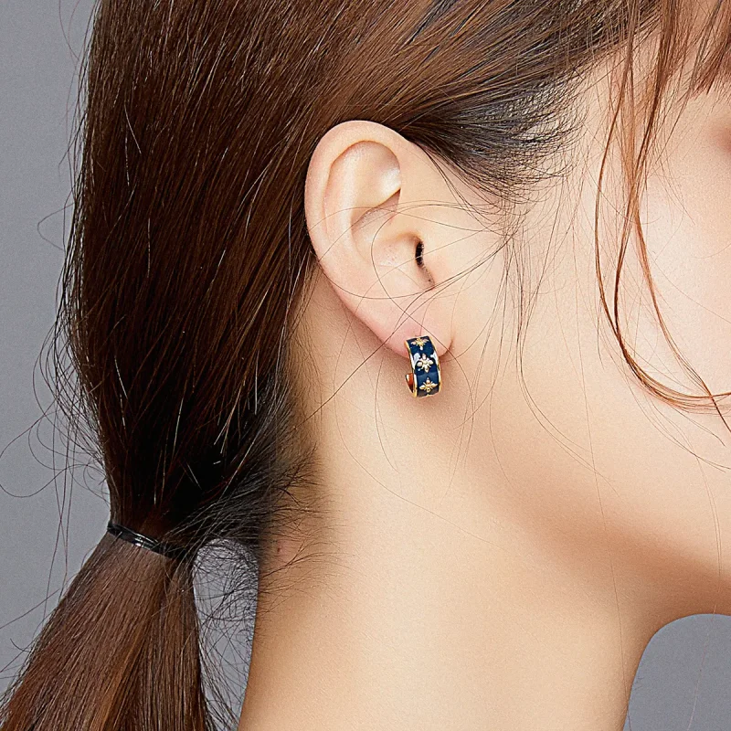 (kép) PANDORA típusú Elegáns orchidea gombfülbevalók - BSE428 - Megtekintés 8
