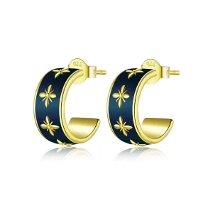 (kép) PANDORA típusú Elegáns orchidea gombfülbevalók - BSE428