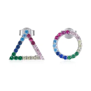 PANDORA típusú Geometria gombfülbevalók - BSE482 (kép) PANDORA típusú Geometria gombfülbevalók - BSE482