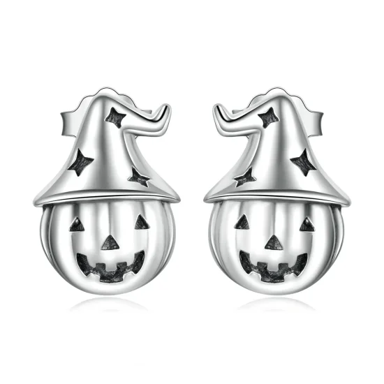 (kép) PANDORA típusú Halloween tök gombfülbevalók - BSE537