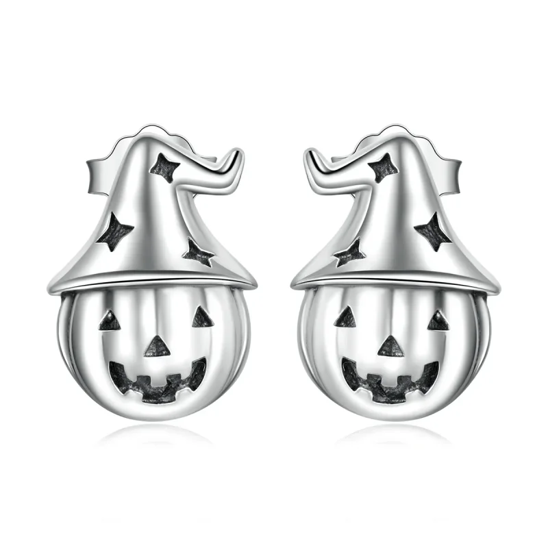 (kép) PANDORA típusú Halloween tök gombfülbevalók - BSE537