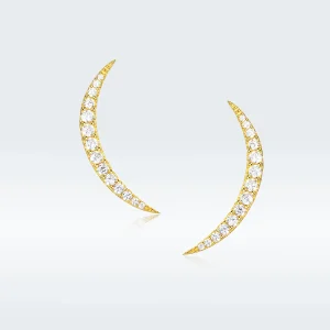 PANDORA típusú Holdsarló gombfülbevalók - BSE314 (kép) PANDORA típusú Holdsarló gombfülbevalók - BSE314