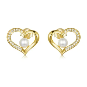 PANDORA típusú Love Shell gyöngyök - egyszerű gombfülbevalók - BSE550-B (kép) PANDORA típusú Love Shell gyöngyök - egyszerű gombfülbevalók - BSE550-B