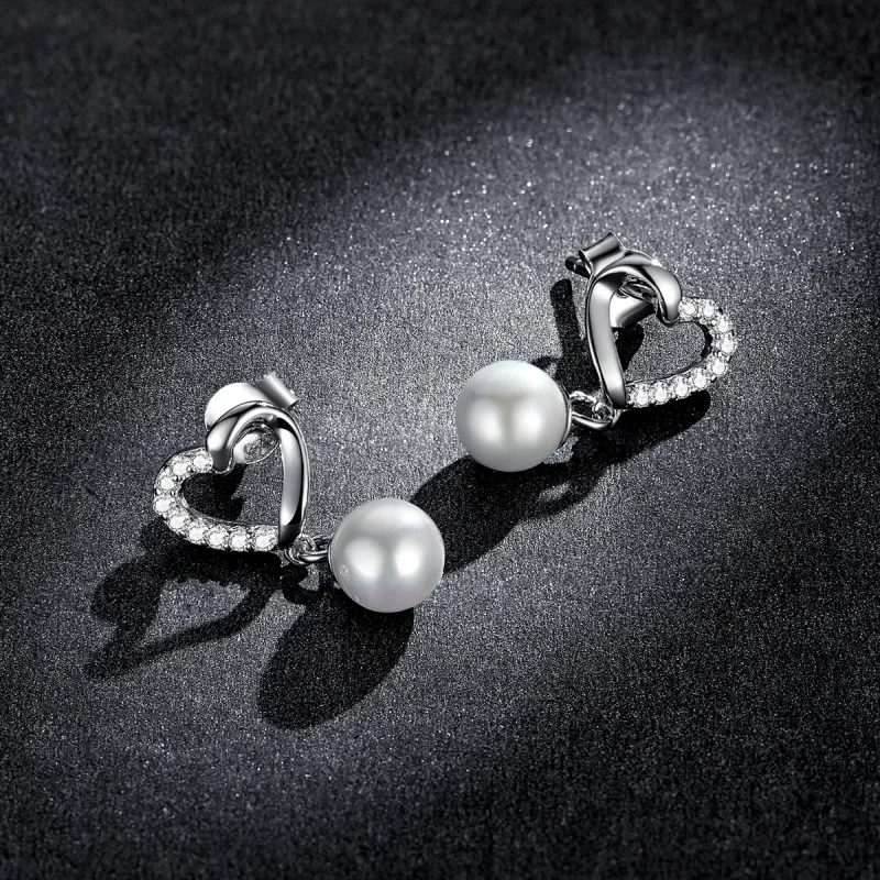 (kép) PANDORA típusú Love Shell gyöngyök - elegáns gombfülbevalók - BSE552 - Megtekintés 5