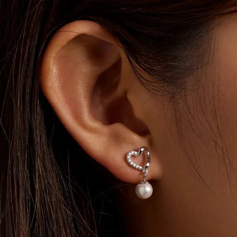 (kép) PANDORA típusú Love Shell gyöngyök - elegáns gombfülbevalók - BSE552 - Megtekintés 8