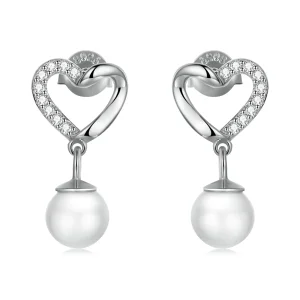 PANDORA típusú Love Shell gyöngyök - elegáns gombfülbevalók - BSE552 (kép) PANDORA típusú Love Shell gyöngyök - elegáns gombfülbevalók - BSE552