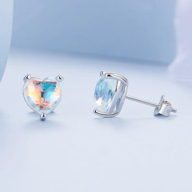 (kép) PANDORA típusú Love Symphony Glass gombfülbevalók - BSE713 - Megtekintés 3