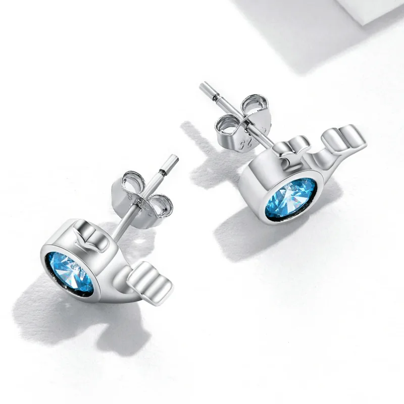 (kép) PANDORA típusú Mini bálna gombfülbevalók - SCE1366 - Megtekintés 4
