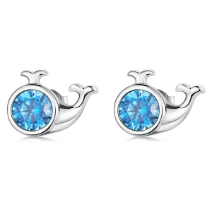 PANDORA típusú Mini bálna gombfülbevalók - SCE1366 (kép) PANDORA típusú Mini bálna gombfülbevalók - SCE1366