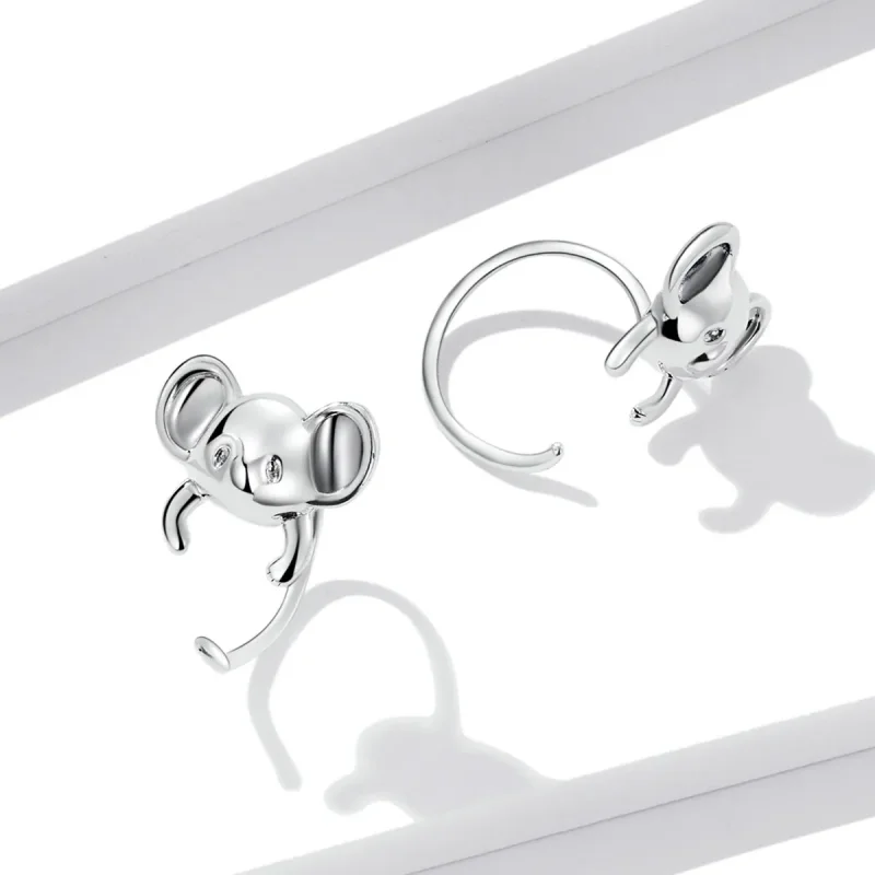 (kép) PANDORA típusú Mini Koala gombfülbevalók - BSE566 - Megtekintés 2