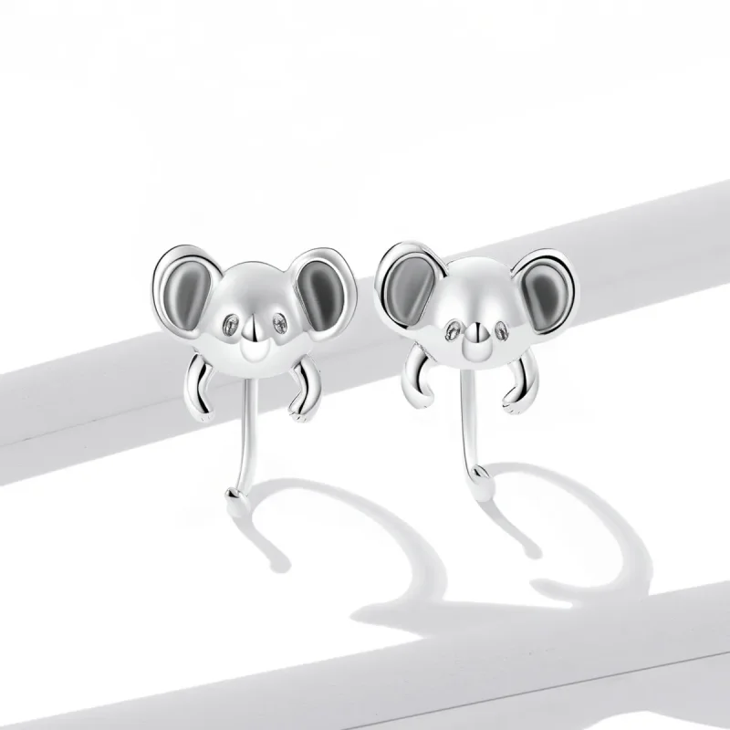 (kép) PANDORA típusú Mini Koala gombfülbevalók - BSE566 - Megtekintés 4