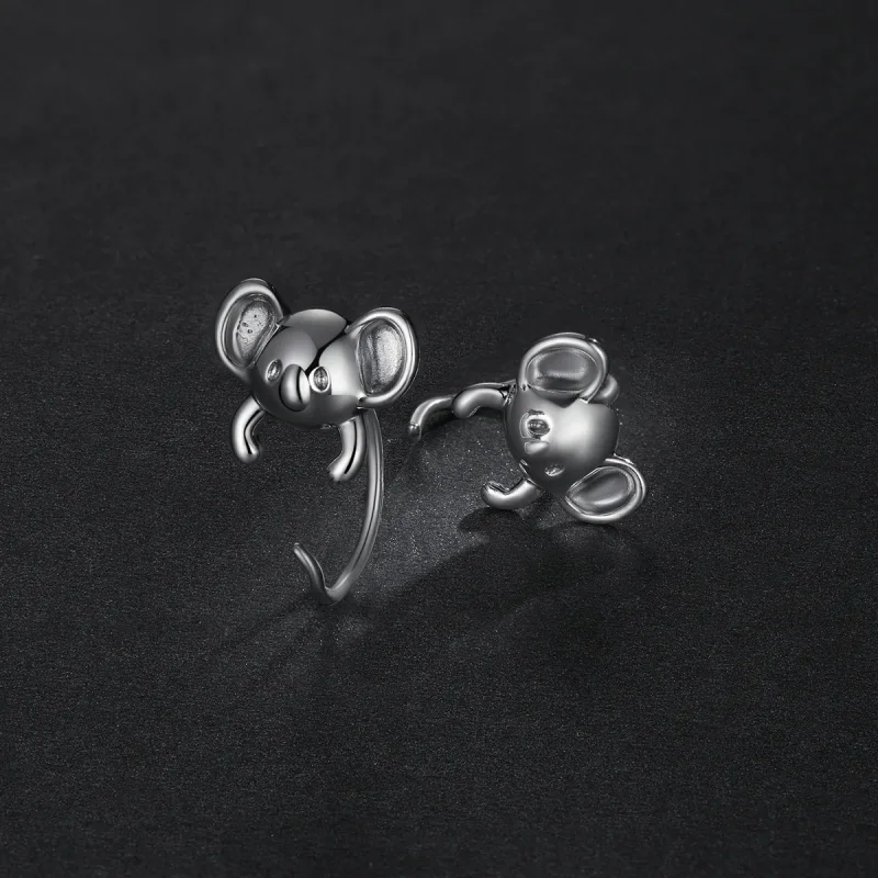 (kép) PANDORA típusú Mini Koala gombfülbevalók - BSE566 - Megtekintés 5