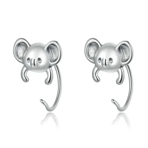 (kép) PANDORA típusú Mini Koala gombfülbevalók - BSE566