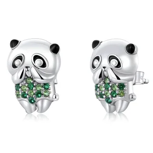 PANDORA típusú Mini Panda gombfülbevalók - SCE1370 (kép) PANDORA típusú Mini Panda gombfülbevalók - SCE1370