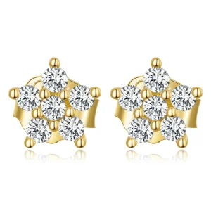 PANDORA típusú Mini virág gombfülbevalók - BSE598-B (kép) PANDORA típusú Mini virág gombfülbevalók - BSE598-B