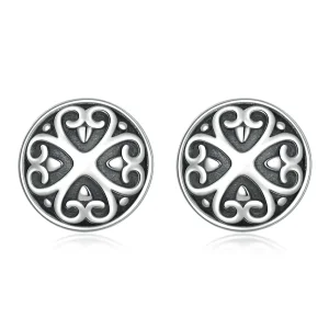 PANDORA típusú Retro minta gombfülbevalók - SCE1396 (kép) PANDORA típusú Retro minta gombfülbevalók - SCE1396