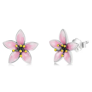 PANDORA típusú Rózsaszín Sakura gombfülbevalók - SCE1273 (kép) PANDORA típusú Rózsaszín Sakura gombfülbevalók - SCE1273