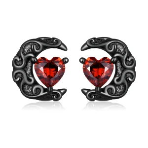 PANDORA típusú Sötét éjszakai holdfény gombfülbevalók - SCE1519 (kép) PANDORA típusú Sötét éjszakai holdfény gombfülbevalók - SCE1519
