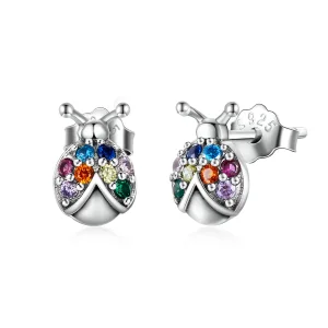 PANDORA típusú Színes bogár gombfülbevalók - BSE560 (kép) PANDORA típusú Színes bogár gombfülbevalók - BSE560