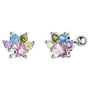 PANDORA típusú Színes cirkónium aranyos karmok gombfülbevalók - SCE1334 (kép) PANDORA típusú Színes cirkónium aranyos karmok gombfülbevalók - SCE1334