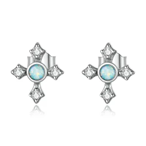 PANDORA típusú Vintage kereszt gombfülbevalók - BSE555 (kép) PANDORA típusú Vintage kereszt gombfülbevalók - BSE555