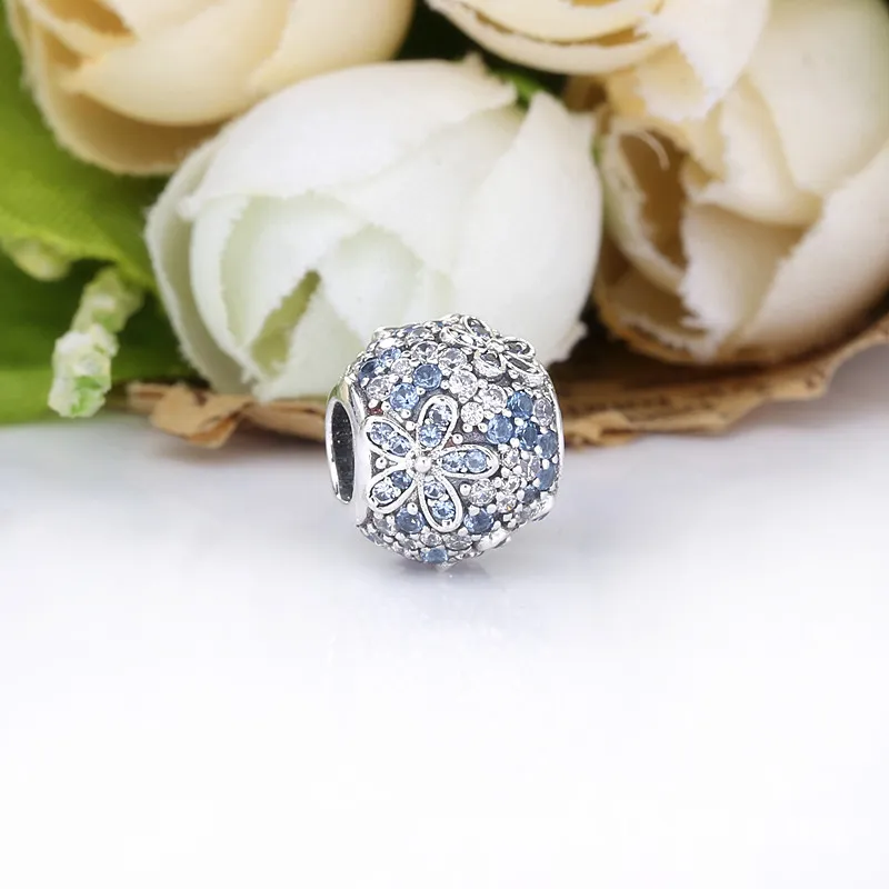 (kép) PANDORA Zöldeskék pávé százszorszép charm 798797C01 - Megtekintés 2