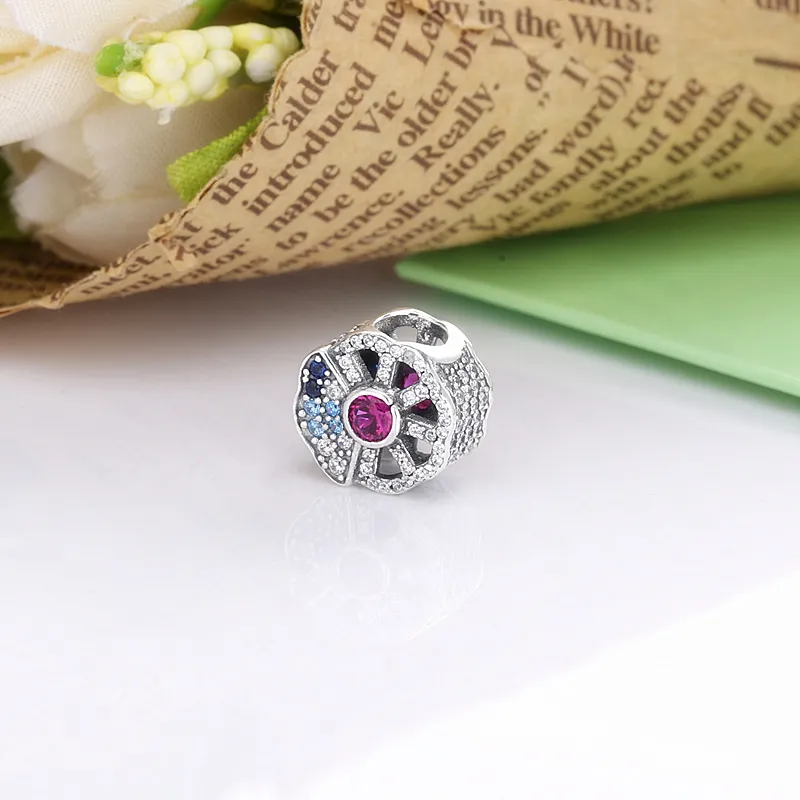 (kép) PANDORA Charm Kék és rózsaszín ventilátor - 798178CZMX - Megtekintés 3