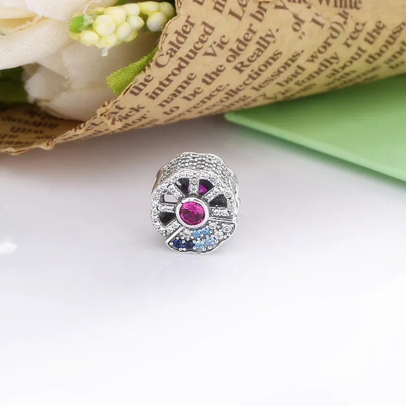 (kép) PANDORA Charm Kék és rózsaszín ventilátor - 798178CZMX - Megtekintés 5