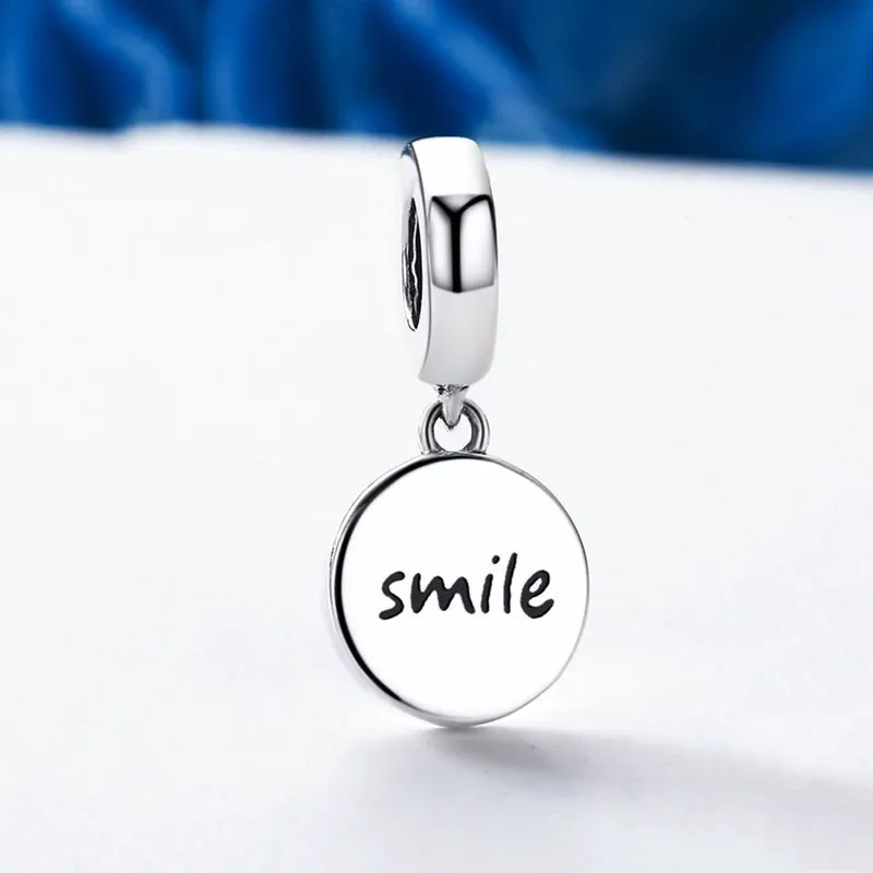 (kép) PANDORA típusú bicolor mosolygó arc függő charm - SCC258 - Megtekintés 2