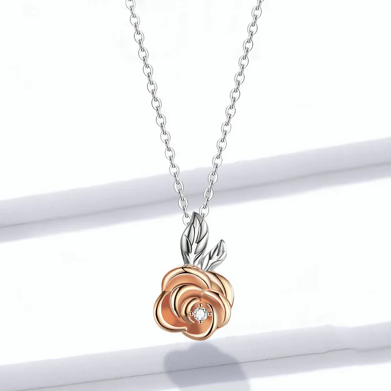(kép) PANDORA típusú bicolor rózsa collier nyaklánc - BSN155 - Megtekintés 2