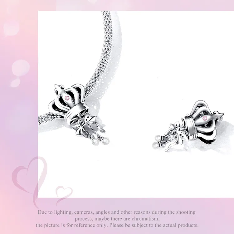 (kép) PANDORA típusú Korona íj Charm - SCC2259 - Megtekintés 3