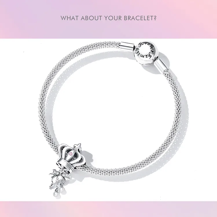 (kép) PANDORA típusú Korona íj Charm - SCC2259 - Megtekintés 8