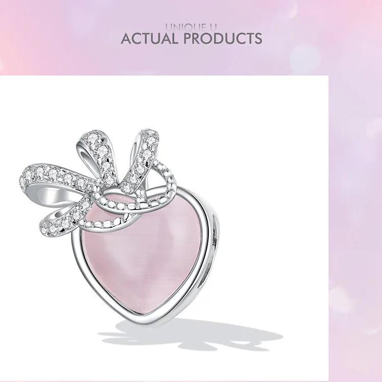 (kép) PANDORA típusú Rózsaszín szív Charm - SCC2261 - Megtekintés 9
