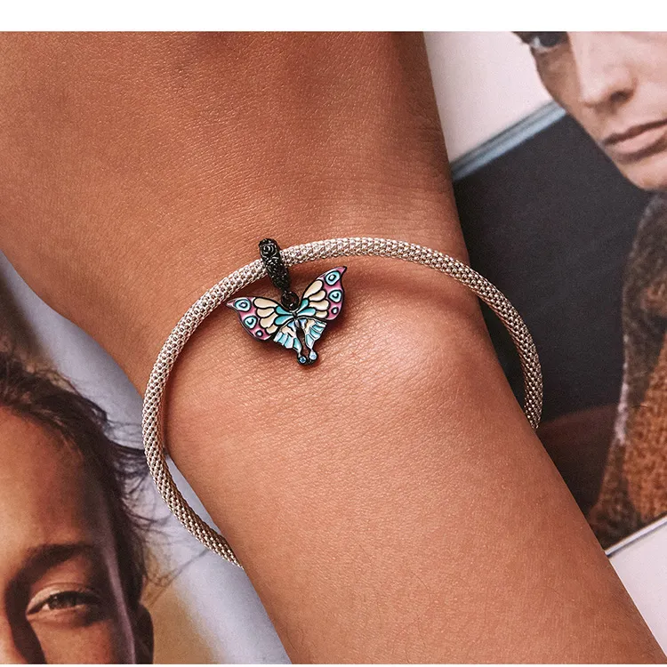 (kép) PANDORA típusú Művészi pillangó függő charm - SCC2240 - Megtekintés 9