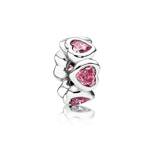 (kép) PANDORA Rózsaszín ragyogó szívek spacer - 791252CZS