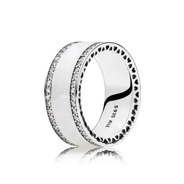 (kép) PANDORA ezüst gyűrű, Pearlescent Hearts