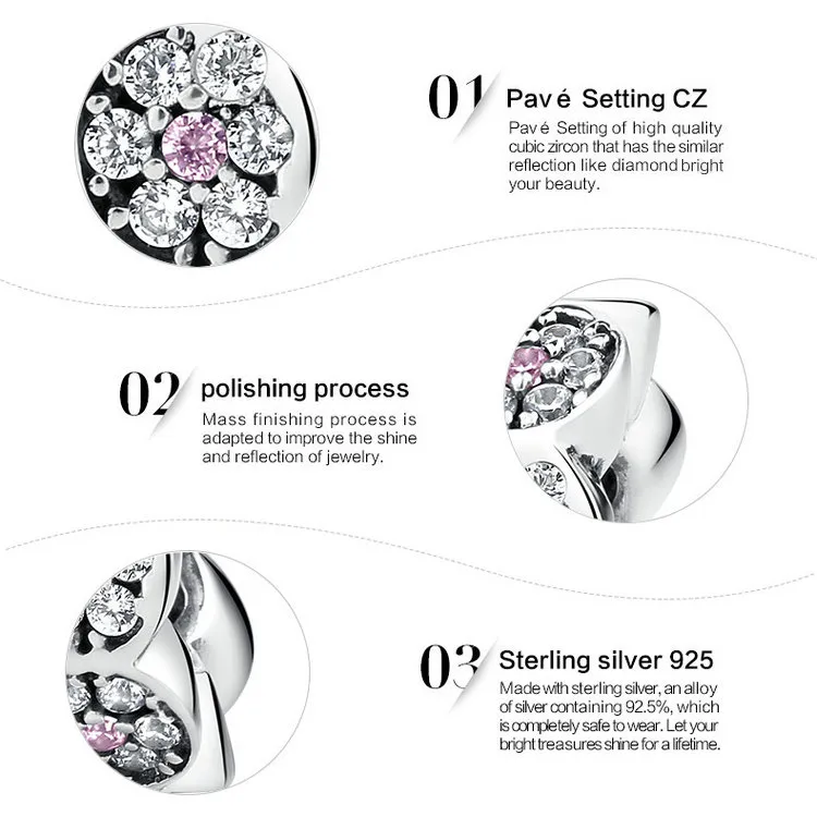 (kép) PANDORA típusú rózsaszín garland spacer charm - SCC101 - Megtekintés 3